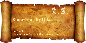 Kempfner Britta névjegykártya